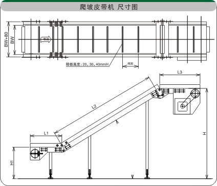 食品皮帶爬坡機(jī)示意圖紙